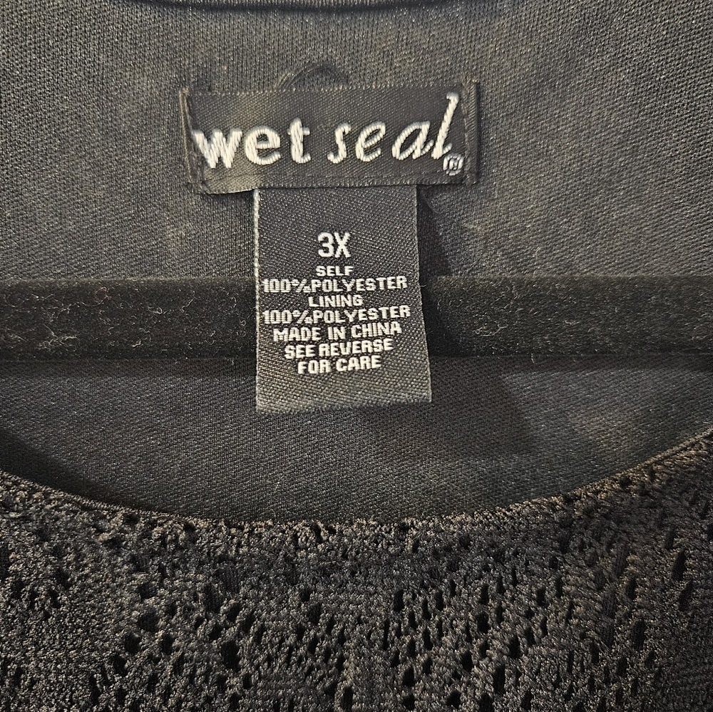 Wet Seal Black Sleeveless Crochet Lace Cut-out Dress 3X (size 14/16) - Picture 6 of 6